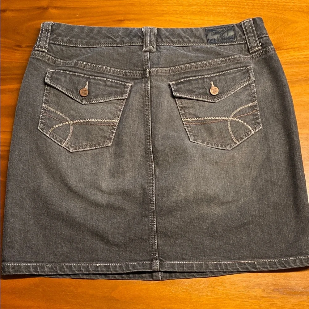 Tommy Hilfiger black/Gray Denim Skirt Y2k - Picture 3 of 8